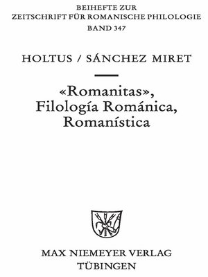 cover image of Romanitas--Filología Románica--Romanística